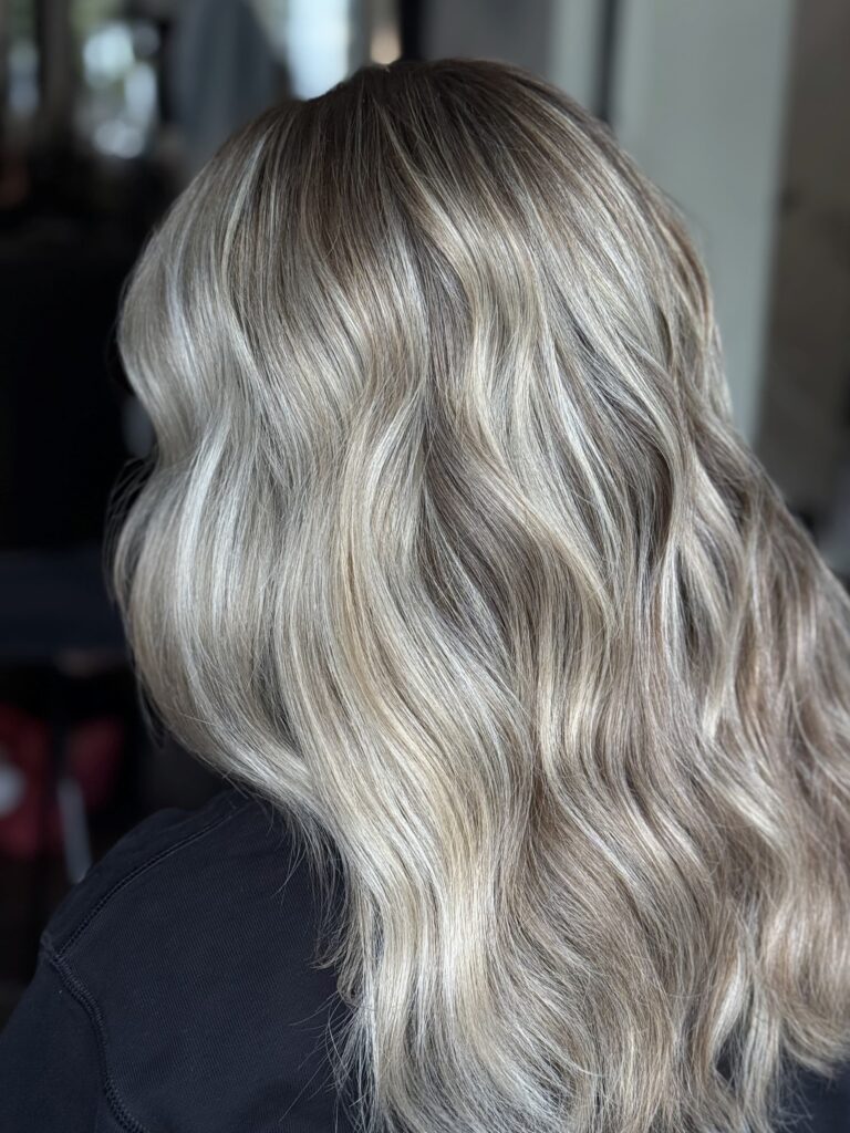 blonde hair with curls